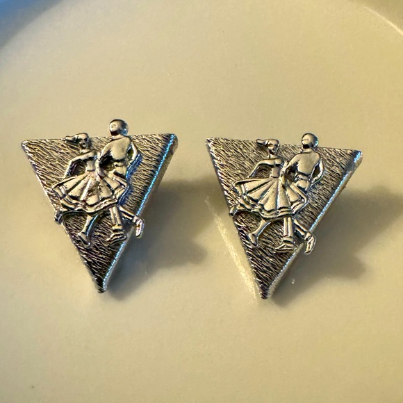 Metal Collar Tips - Vintage Square Dance Design - Picture 1 of 4